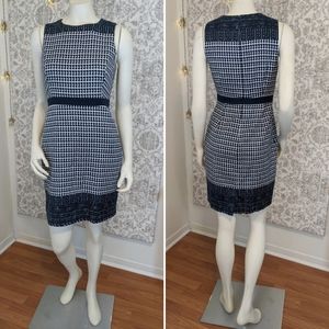 J.Crew Black White Navy Textured Shift Dress